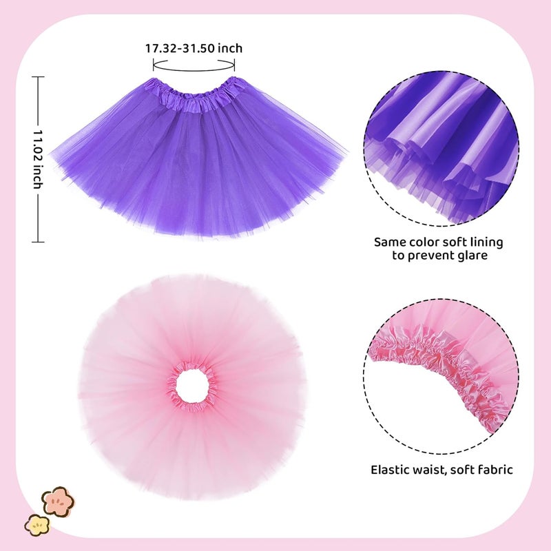 Zando Tutu for Toddler Girls Kids 4 Layers 2-8 Years Halloween Princess Dress up Soft Puffy Tulle Birthday Dance Skirt - Image 2